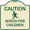 Signmission Designer Series-Caution Watch For Children Tan & Green, 18" x 18", TG-1818-9860 A-DES-TG-1818-9860 - alternate 1